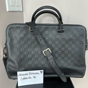 100% Authentic Louis Vuitton Damier Embossed Black Briefcase Bag